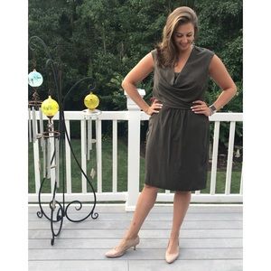 Elegant Khaki Green Cocktail Dress